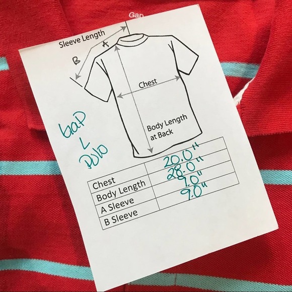 100% COTTON GAP POLO SHORT SLEEVE RED BLUE STRIP - Picture 4 of 4